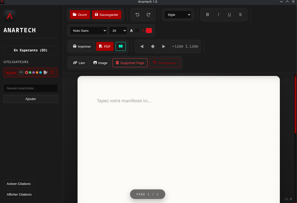 Anartech Interface
